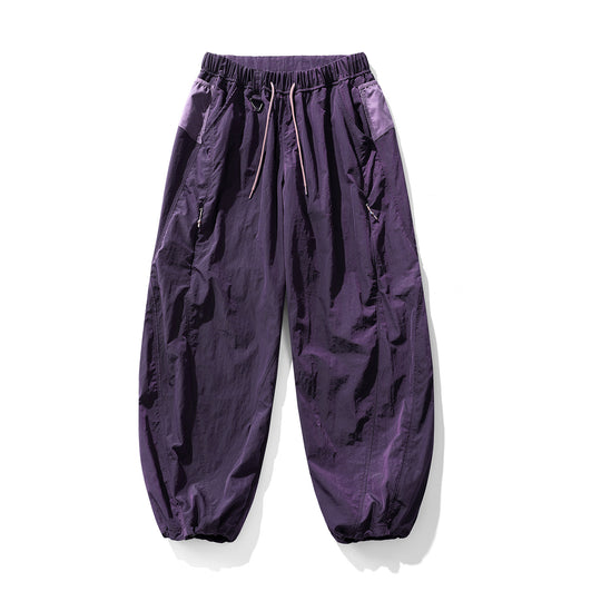 Damen Weite Ripstop-Ballon-Jogginghose mit Tunnelzug, Reißverschlusstaschen und elastischen Bündchen Nord Taschen