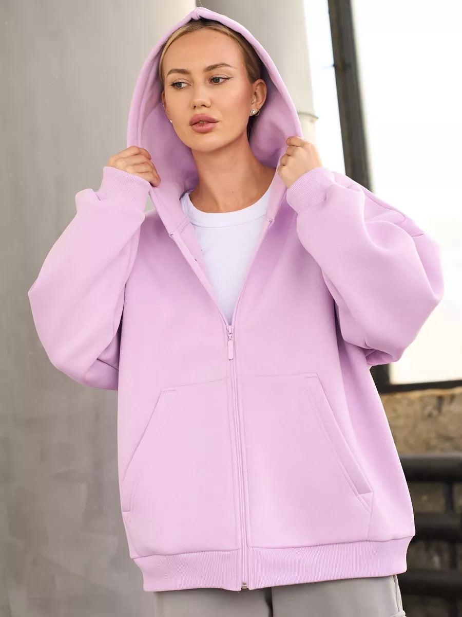 Damen Zip-Hoodie mit lässigem Schnitt und großen Taschen Nord Taschen