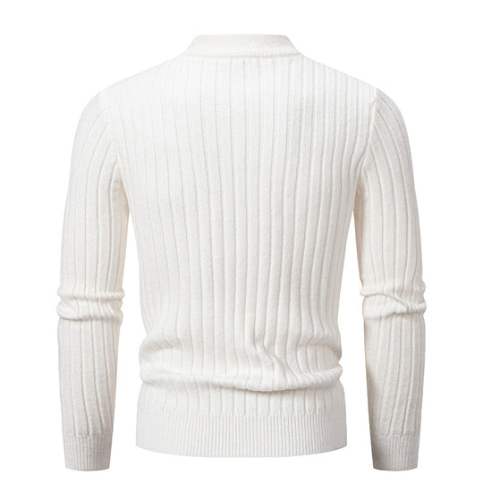 Herren Strukturierter Mockneck-Zopfstrickpullover Nord Taschen