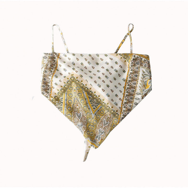 Femme Artistic Bandana Stil Crop Top