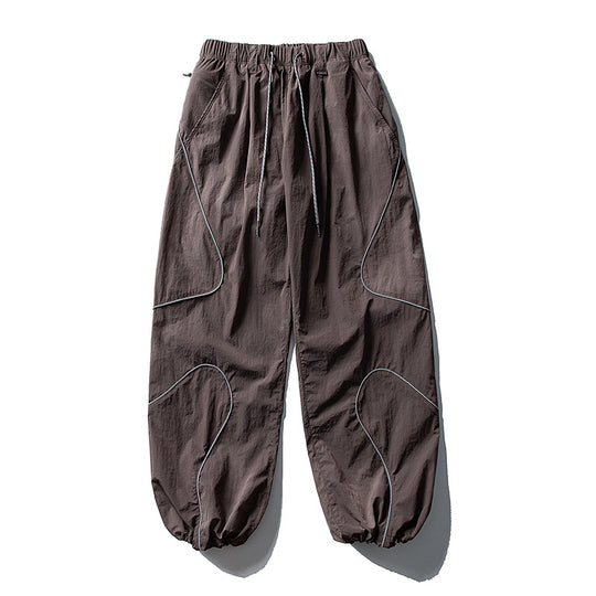 Herren lockere Utility-Haremshose aus Ripstop mit Tunnelzugbund, geformten Paneelen und elastischen Knöchelabschlüssen Nord Taschen