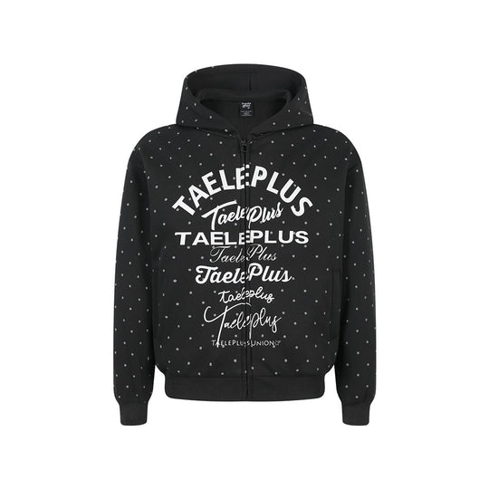 Damen Kapuzen-Sweatjacke mit durchgehendem Reißverschluss, Allover-Pünktchenmuster und mehrfacher Logogestaltung Nord Taschen