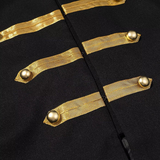 Damen militärinspirierte Kurzjacke mit Stehkragen und goldenen Galonborten Nord Taschen