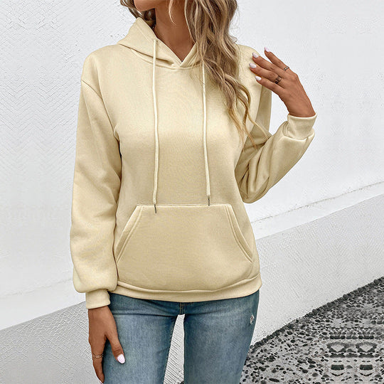 Damen Klassischer Kapuzenpullover mit Kängurutasche und schmaler Bündchenpassform Nord Taschen