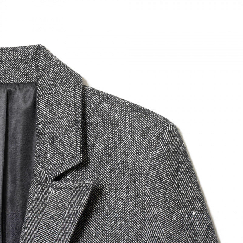 Damen Taillierter Wollmix-Blazer mit Reverskragen und Pattentaschen Nord Taschen