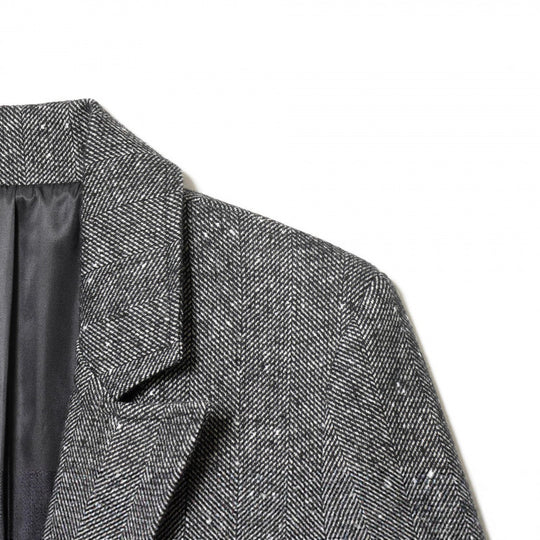 Damen Taillierter Wollmix-Blazer mit Reverskragen und Pattentaschen Nord Taschen