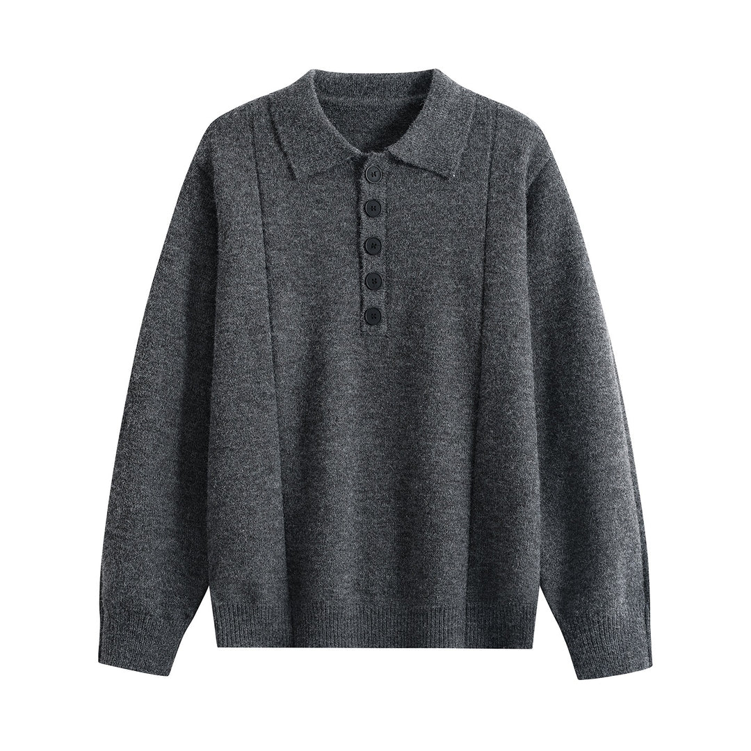 Damen Lockerer Feinstrick-Polo mit Halbknopf-Leiste und gerippten Bündchen Nord Taschen