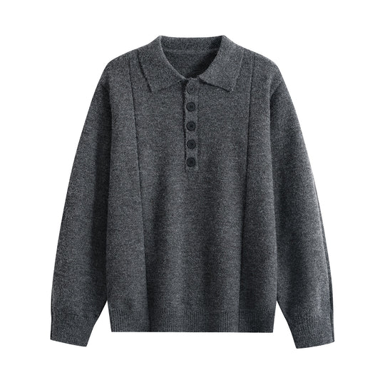 Damen Lockerer Feinstrick-Polo mit Halbknopf-Leiste und gerippten Bündchen Nord Taschen