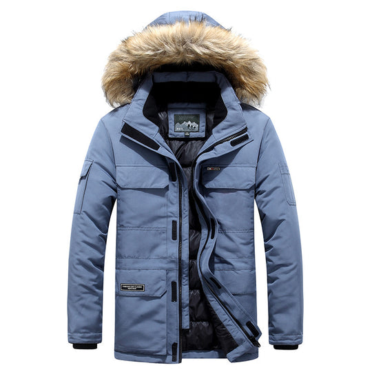 Herren Arctic-Expeditionsparka mit gefütterter Thermoisolierung und abnehmbarer Kunstfellkapuze Nord Taschen