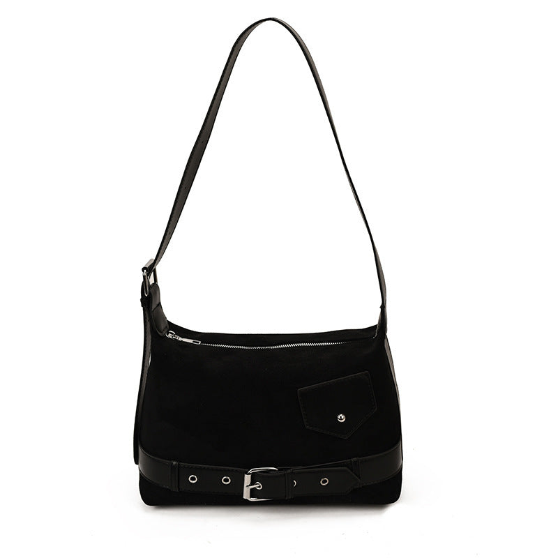 Damen Hobo-Tasche mit eleganten Velourslederelementen und praktischem Kordelzug Nord Taschen