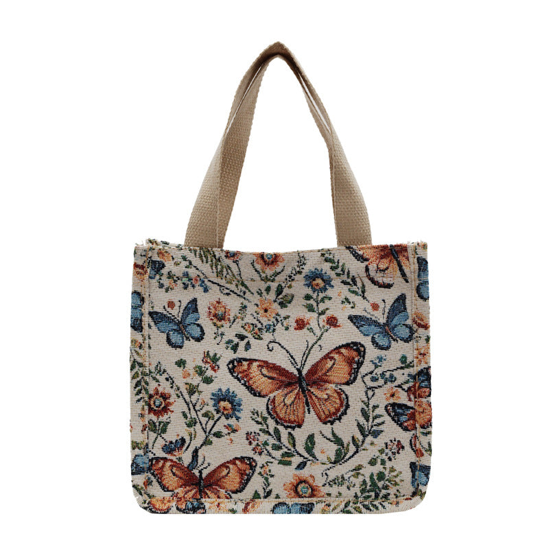 Damen Jute-Shopper mit buntem Schmetterlingsmotiv Nord Taschen