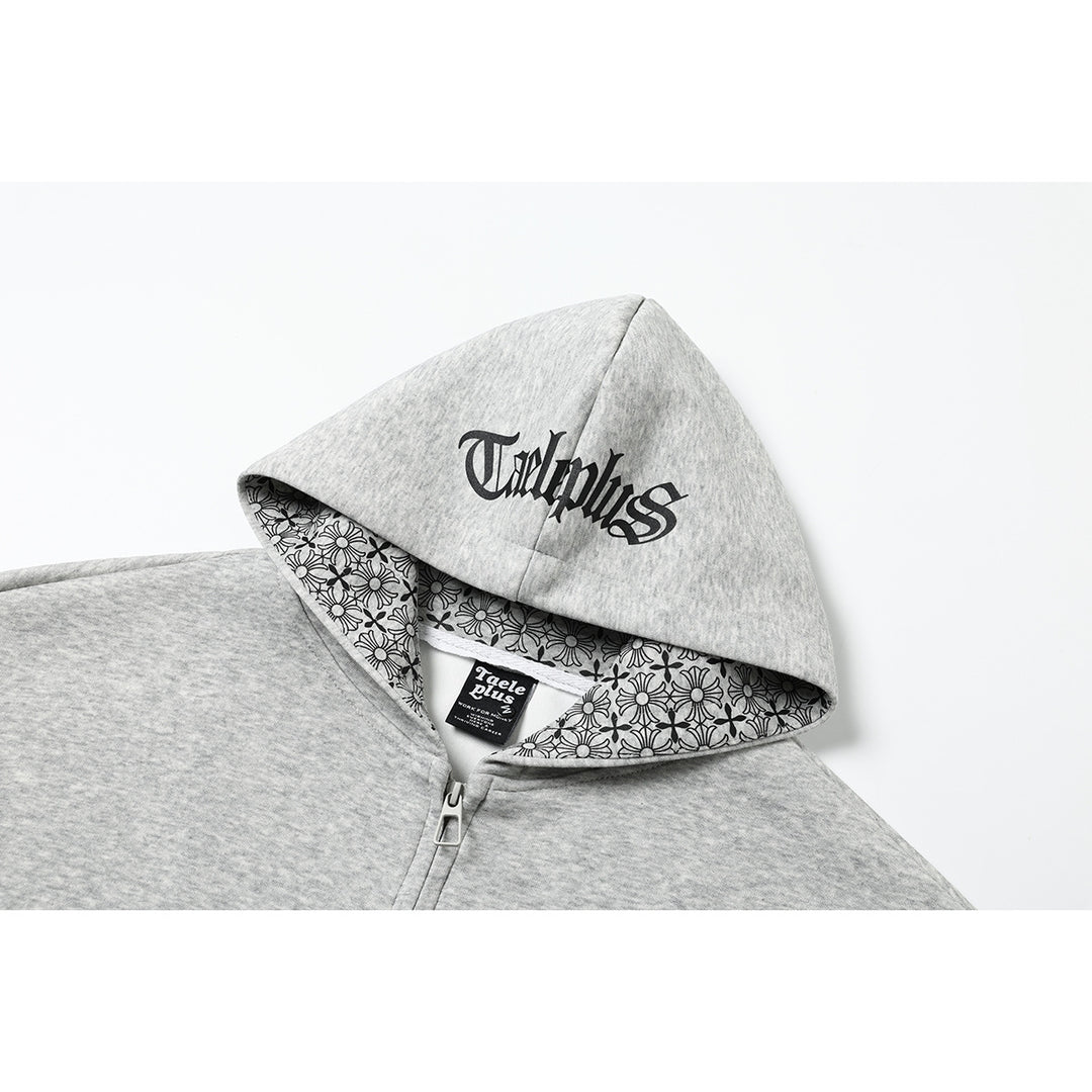 Unisex Kapuzenpullover im Urban‑Gothic‑Print mit geripptem Saum Nord Taschen