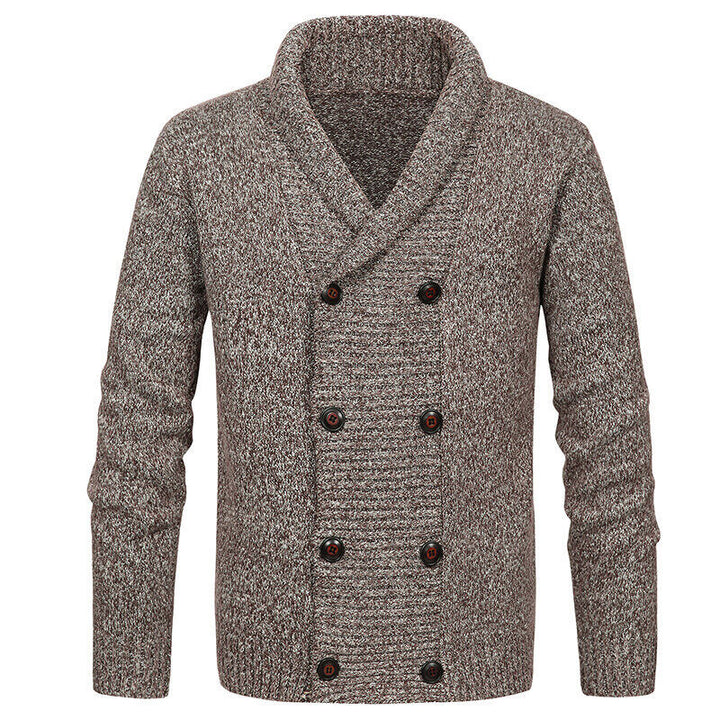 Herren Strickjacke mit Schalkragen und doppelter Knopfleiste Nord Taschen