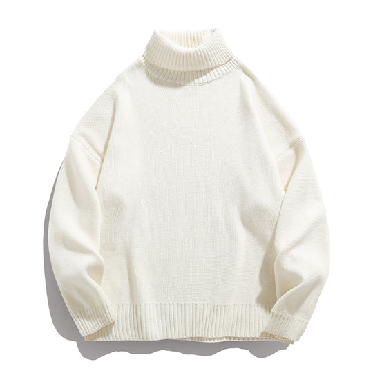 Unisex Lässiger Rollkragenpullover aus Feinstrick mit geripptem Kragen Nord Taschen
