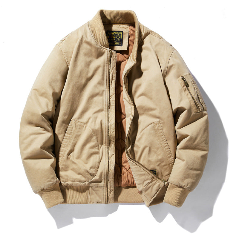 Men's  urban patched utility zip-up bomber with sleeve pen pocket Nord Taschen