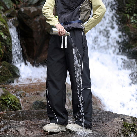 Unisex Wasserabweisende technische Cargo-Hose mit weitem Bein, Reißverschlusstaschen und Kordelzug Nord Taschen