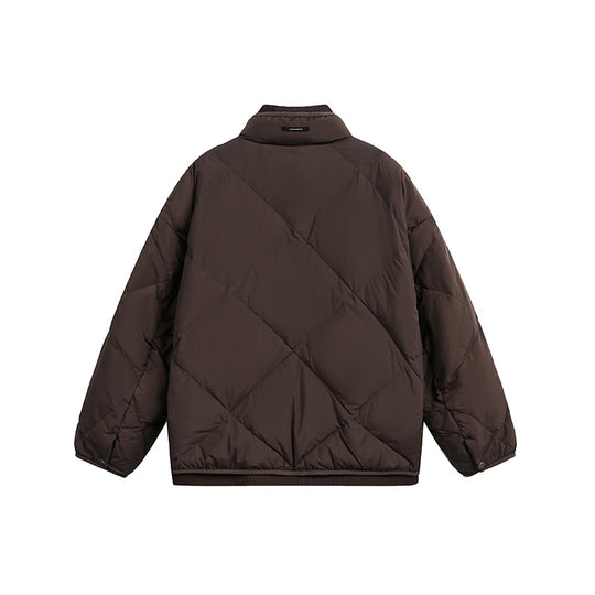 Unisex Boxy gesteppte Winterjacke mit Stehkragen und Rippbündchen Nord Taschen