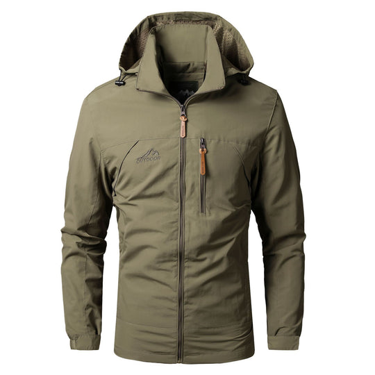 Herren leichte Outdoor-Fieldjacke mit Kapuze, atmungsaktivem Futter und Multifunktions‑Taschen Nord Taschen