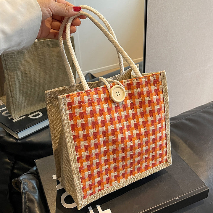 Damen Tragetasche mit geflochtenem Design und dekorativen Griffen Nord Taschen
