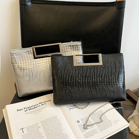Damen elegante Clutch-Tasche im stilvollen Krokodil-Look Nord Taschen