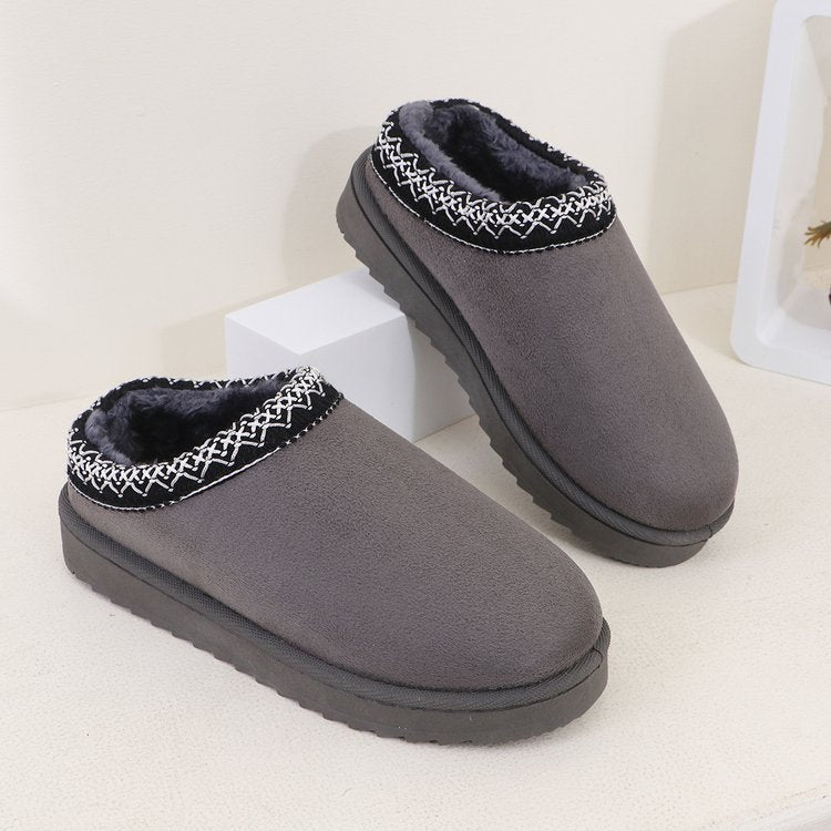 Damen  gefütterte Kuschel-Pantoletten mit besticktem Schaftrand, weichem Faux‑Fellfutter und profilierter Anti-Rutsch‑Sohle Nord Taschen