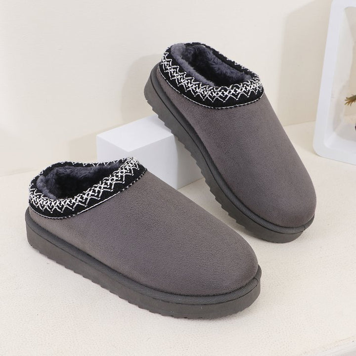 Damen  gefütterte Kuschel-Pantoletten mit besticktem Schaftrand, weichem Faux‑Fellfutter und profilierter Anti-Rutsch‑Sohle Nord Taschen