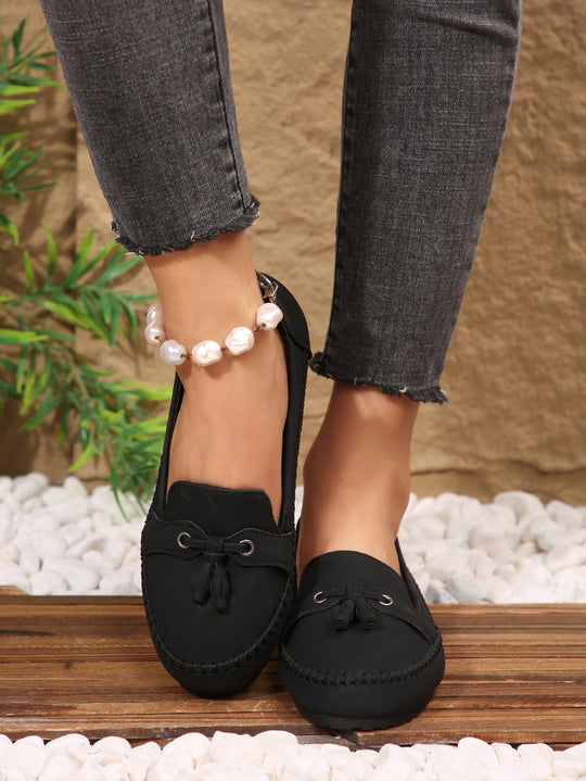 Damen  klassische Mokassin-Slipper mit Quasten und weichem Komfortfußbett Nord Taschen