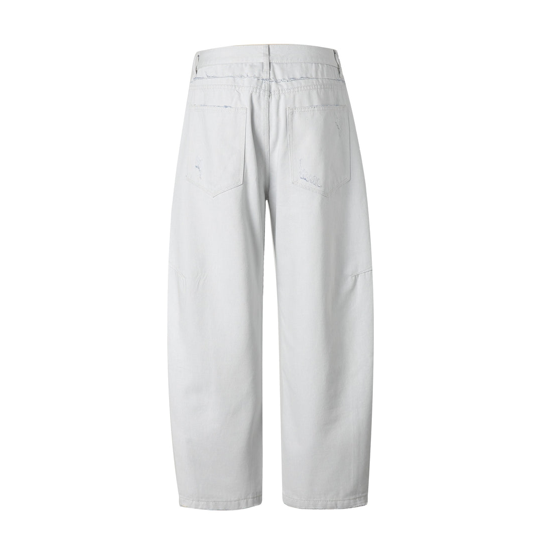 Damen Hochtaillierte Relaxed-Fit-Jeans mit sichtbarer Knopfleiste und Cargo-Seitennähten Nord Taschen