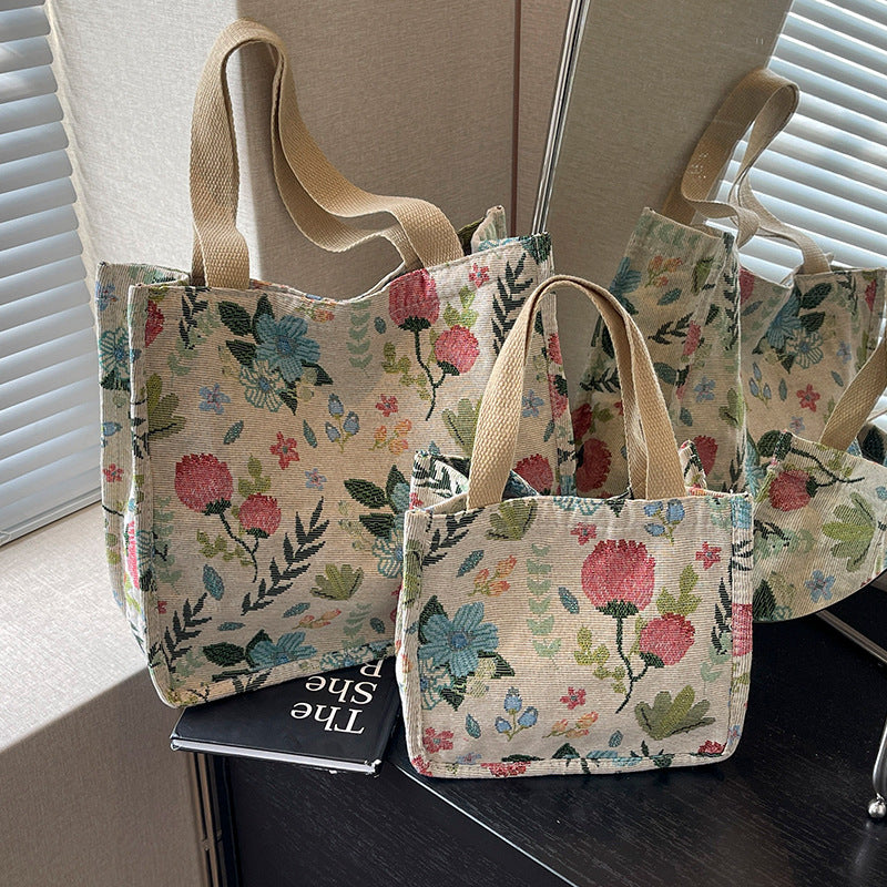 Damen praktische Einkaufstasche mit floralem Design und robusten Griffen Nord Taschen