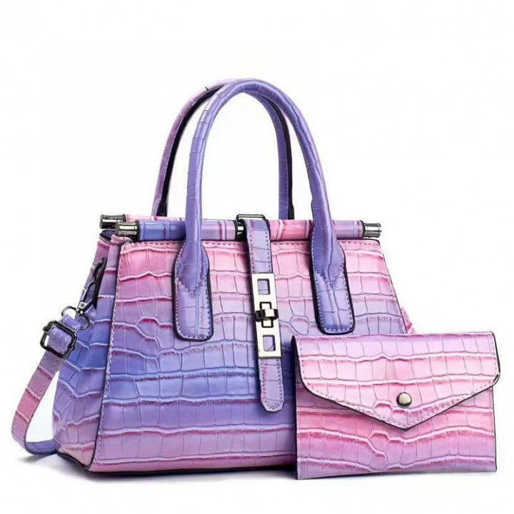 Damen Handtasche im eleganten Krokodil-Look mit abnehmbarer Clutch Nord Taschen