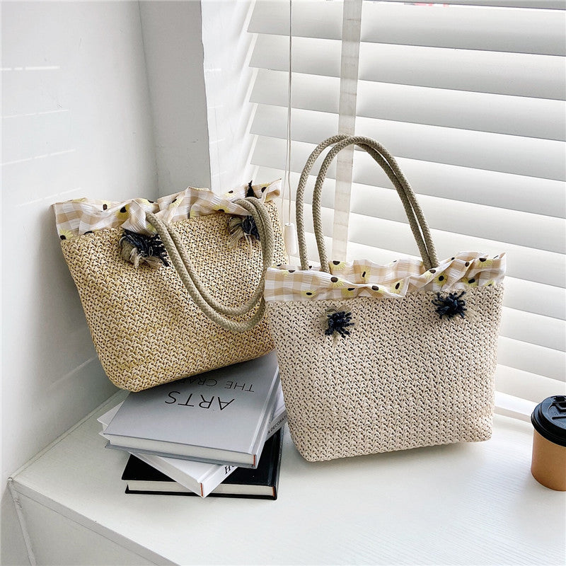 Damen Strandtasche mit blumigen Akzenten und robusten Tragegriffen Nord Taschen
