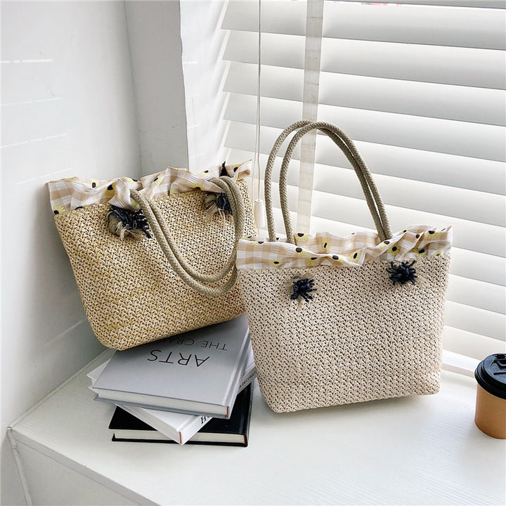 Damen Strandtasche mit blumigen Akzenten und robusten Tragegriffen Nord Taschen