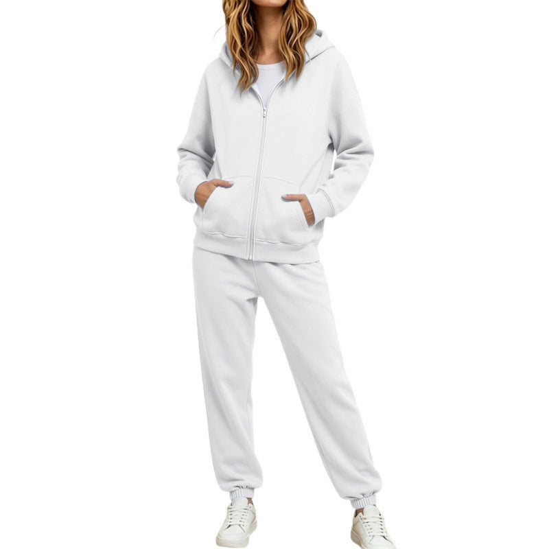 Damen Komfortabler Kapuzenpullover und Jogginghose Set Nord Taschen