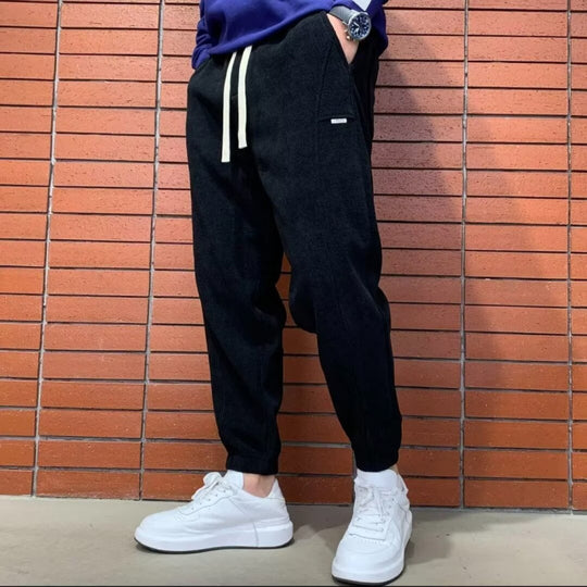 Herren Lockere Cord-Jogginghose mit elastischem Bund und Kordelzug Nord Taschen