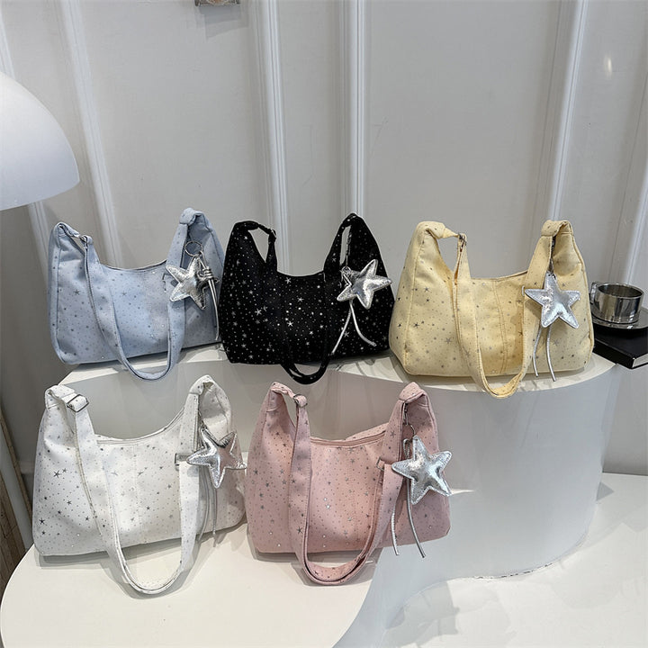 Damen Hobo-Tasche mit funkelndem Sternenmotiv und gepolstertem Tragegriff Nord Taschen