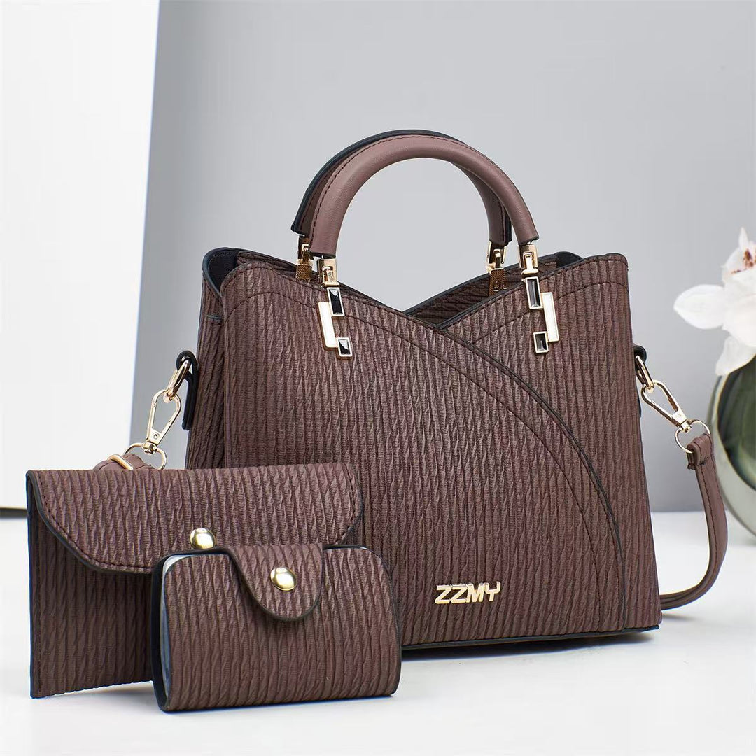 Damen Designer-Handtasche mit strukturiertem Obermaterial und abnehmbarer Mini-Clutch Nord Taschen
