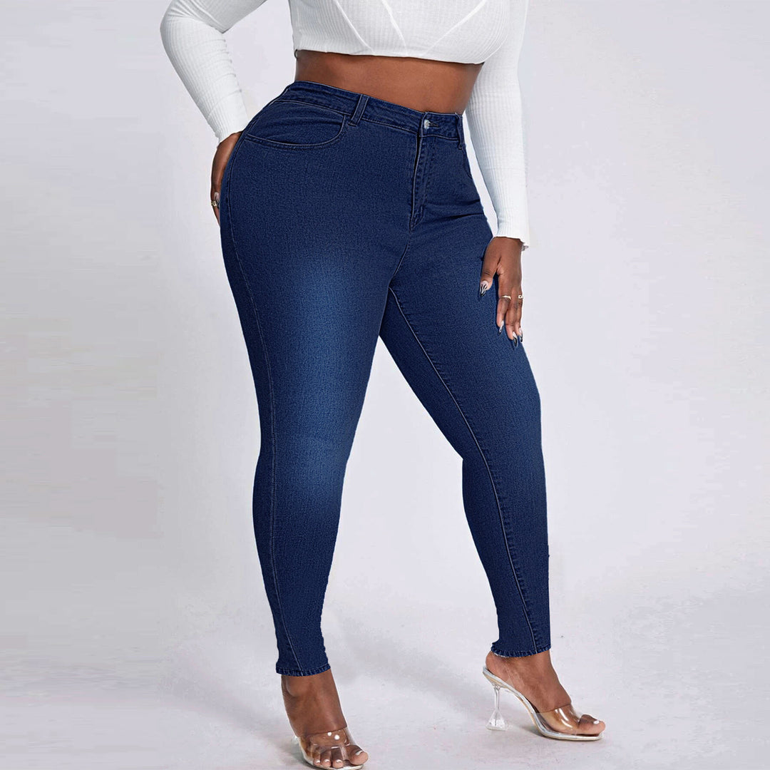 Damen High-Waist Skinny-Jeans figurschmeichelnd mit Stretch und hoher Taille Nord Taschen