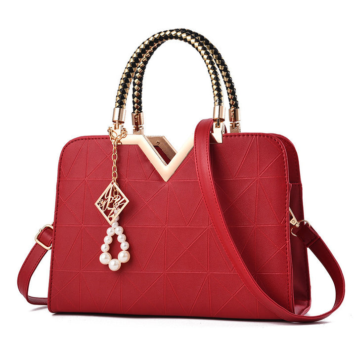 Damen Designer-Handtasche mit strukturiertem Geometrie-Muster und abnehmbarem Zubehör Nord Taschen