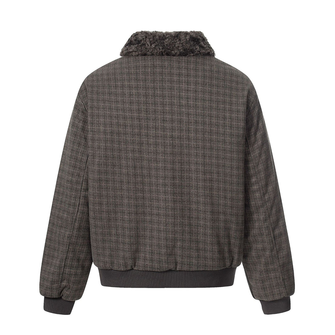 Herren Kurzer Boxy-Blouson im Wollmix mit Teddykragen und Karosteppung Nord Taschen