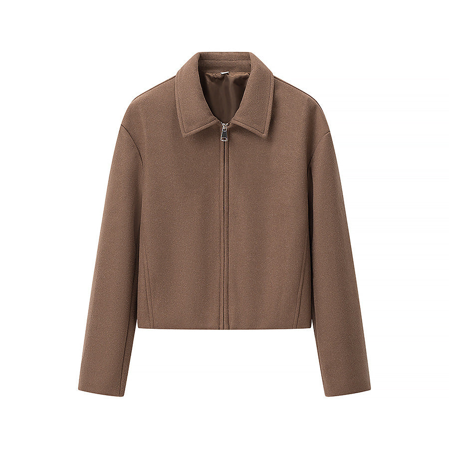 Damen Kurzjacke aus Wollmix mit Reißverschluss und kastiger Oversize-Silhouette Nord Taschen