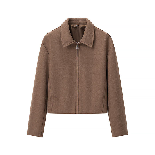Damen Kurzjacke aus Wollmix mit Reißverschluss und kastiger Oversize-Silhouette Nord Taschen