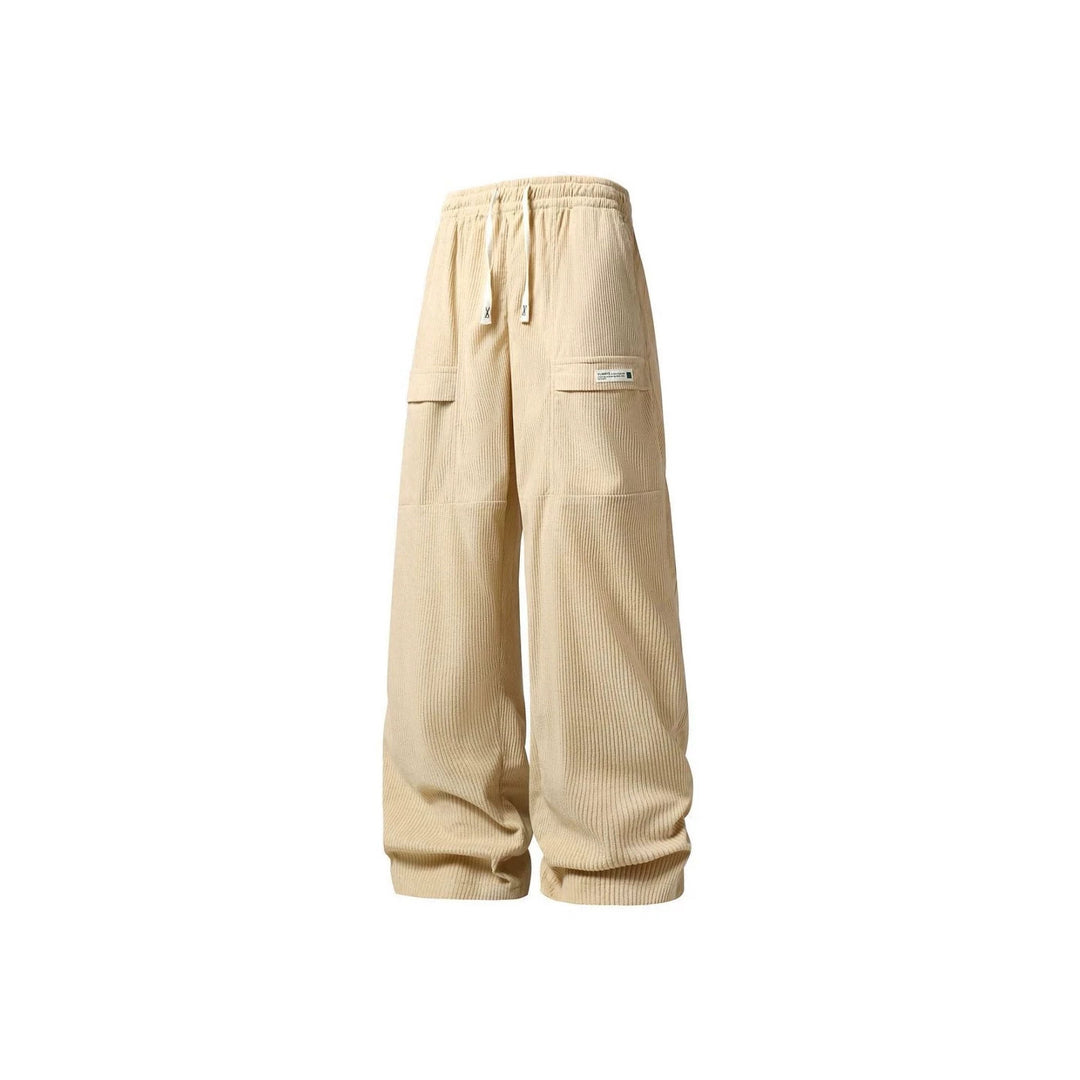 Herren Weite Cord-Cargohose mit Tunnelzugbund, Klapptaschen & gerippter Struktur Nord Taschen