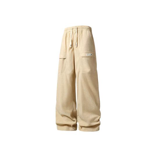 Herren Weite Cord-Cargohose mit Tunnelzugbund, Klapptaschen & gerippter Struktur Nord Taschen