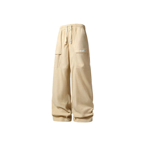 Herren Weite Cord-Cargohose mit Tunnelzugbund, Klapptaschen & gerippter Struktur Nord Taschen