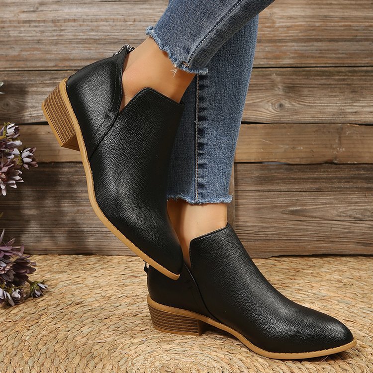 Damen elegante Stiefeletten mit modischem Reißverschluss und komfortablem Fußbett Nord Taschen