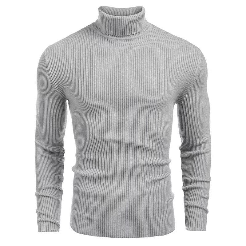 Herren Rippstrick Rollkragenpullover figurnaher elastischer Feinstrick Nord Taschen
