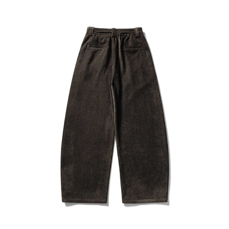 Damen Weite Highwaist-Hose mit Bundfalten, Balloon-Silhouette und Stoffgürtel Nord Taschen