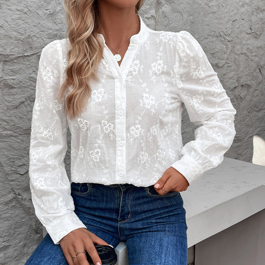 Damen Elegante Bestickte Bluse Nord Taschen