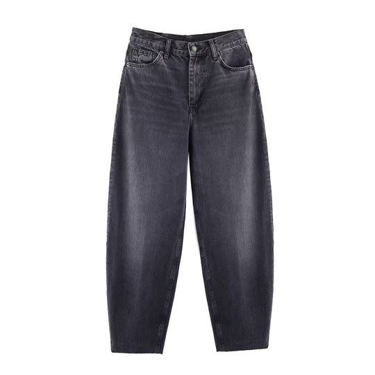 Damen High-Waist Balloon-Jeans mit weitem Oberschenkel und zulaufendem Saum Nord Taschen