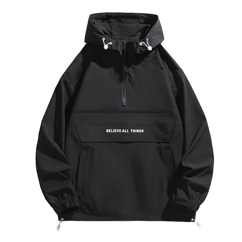 Damen Kapuzen-Anorak mit halbem Reißverschluss, Kängurutasche & verstellbarem Saum Nord Taschen